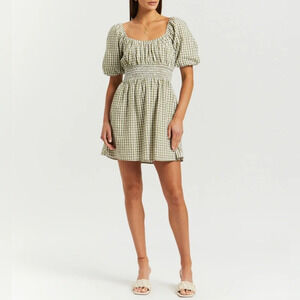 Faithfull The Brand Dress Women’s XS Axel Mini Dress Gingham Cottagecore